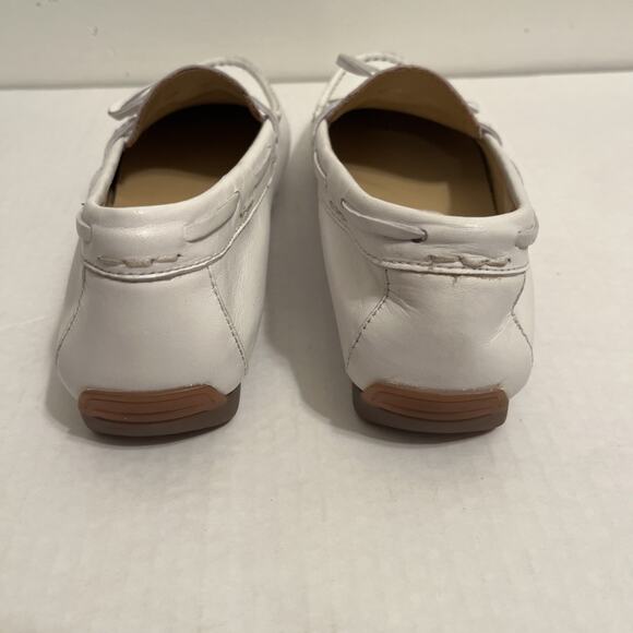 Van Eli Driving Loafers White Leather Moc Round Toe Slip On Flat Shoes Size 6.5M - Picture 4 of 12